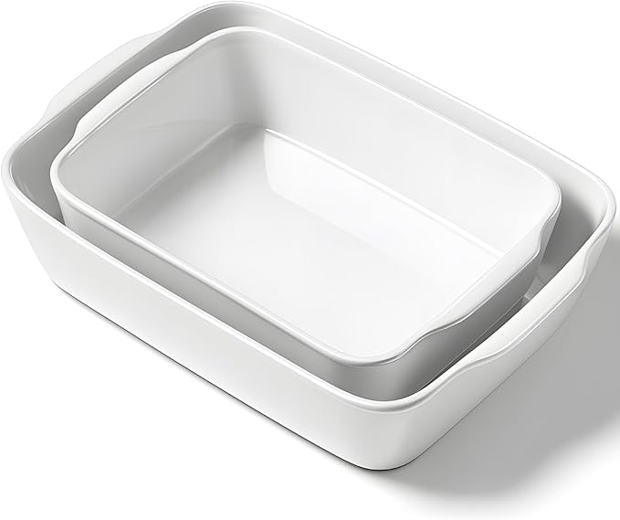 Ceramic Baking Dish Set for 2, Casserole Dish，Ceramic Baking Pan, Bakeware for Baking, Kitchen