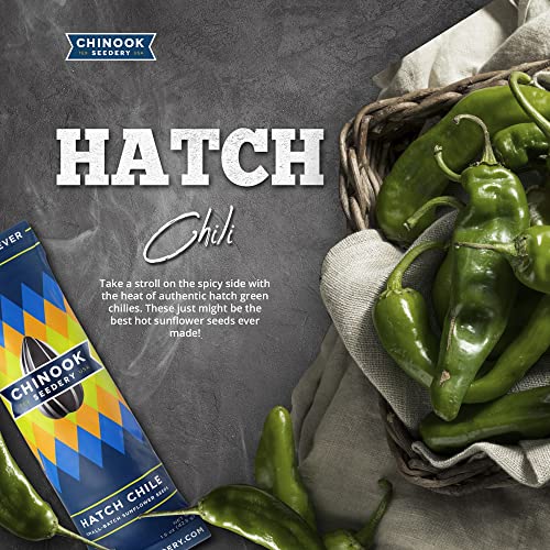 Chinook Seedery Roasted Sunflower Seeds to Eat - 1.5 oz (Pack of 36) Hatch Green Chile - Jumbo Low