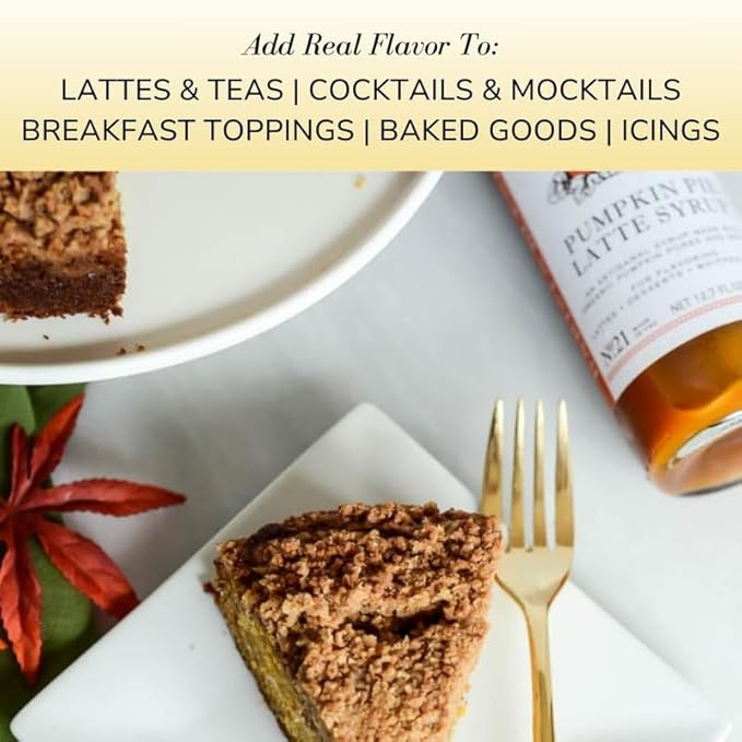 Sonoma Syrup Co. Pumpkin Pie Latte Syrup 12.7 Fl Oz | for Coffee, Latte and Baking | Hand Crafted