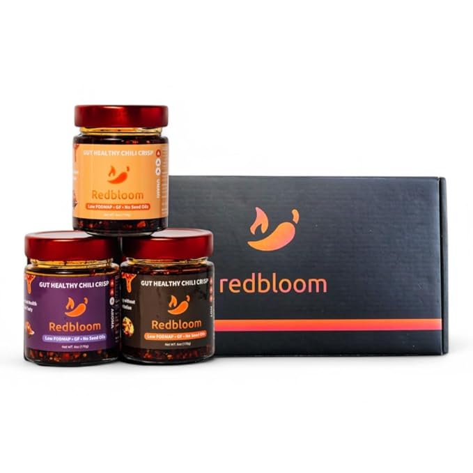 Redbloom Gut-Healthy Chili Crisp - Organic Chili Oil, No Seed Oils, Low-Fodmap, Vegan, Crunchy Hot