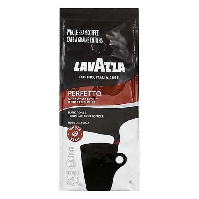 Lavazza House Blend Perfetto Whole Bean Coffee 12oz Bag, Medium Roast, Full-bodied, Intensity 3/5