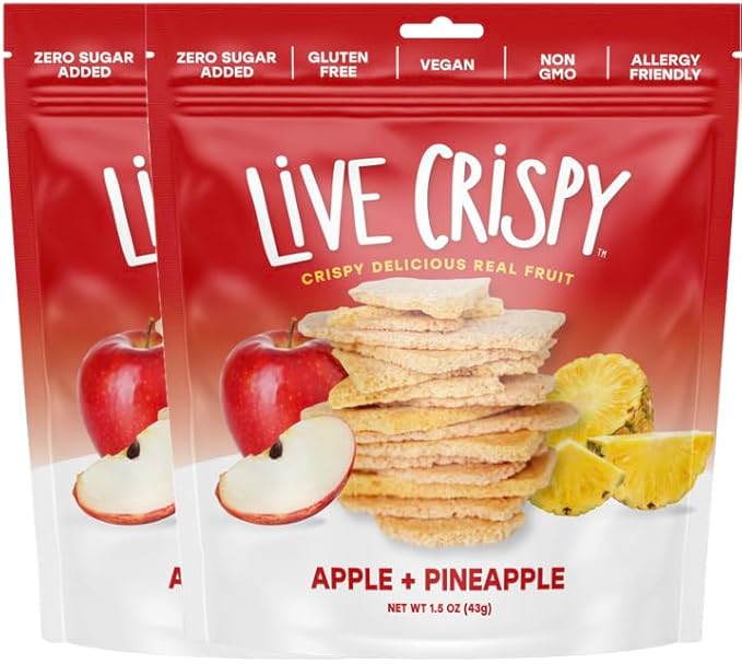 Live Crispy Fruit Chips - Pineapple-Powered Snack Packed with 100% Natural Fruit