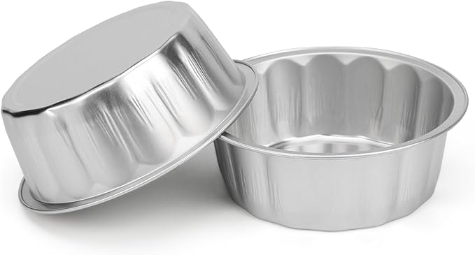 Beasea Ramekins with Lids, 8oz 50 Pack Disposable Aluminum Cups for Baking, Silver Aluminum Foil