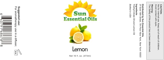 Sun Essential Oils - Lemon Essential Oil 16 oz for Cleaning, Diffuser, Humidifier & Aromatherapy