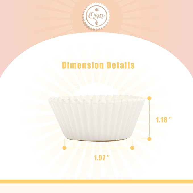 qiqee 1000pcs White Cupcake Liners Muffin Linner No Smell, Food Grade Baking Cups竊늆tandard