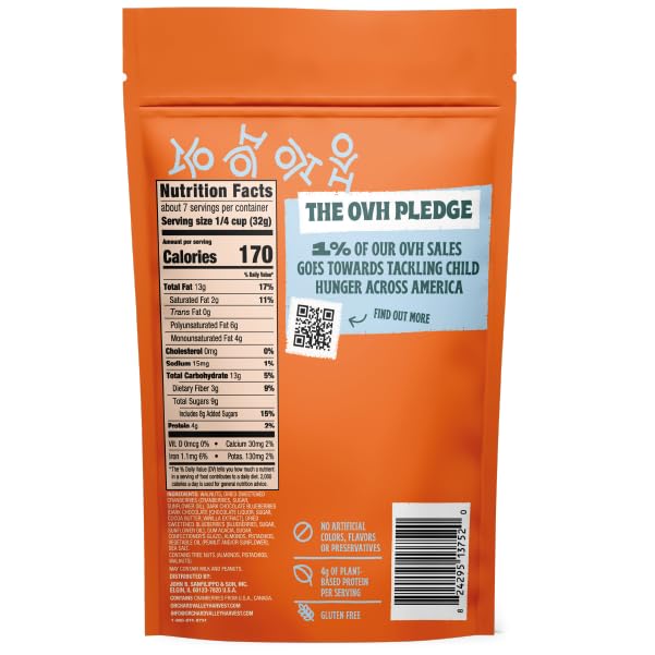 Orchard Valley Harvest OMG Omega-3 Mix, 14 pack (2 oz), Walnuts, Dark Chocolate Blueberries