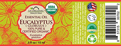 US Organic 100% Pure Eucalyptus Essential Oil (Globulus) - USDA Certified Organic, Steam Distilled