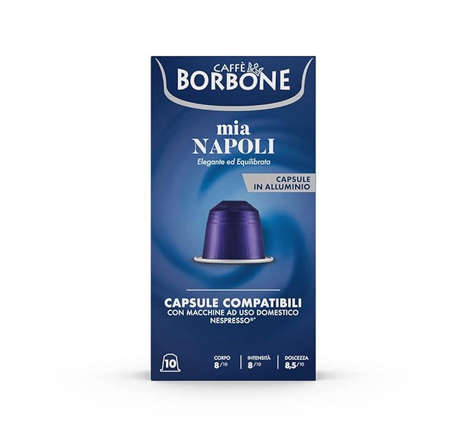 Caffe Borbone Aluminum Coffee Pods, Mia Napoli, Medium Roast, Bold and Intense, Genuine Italian