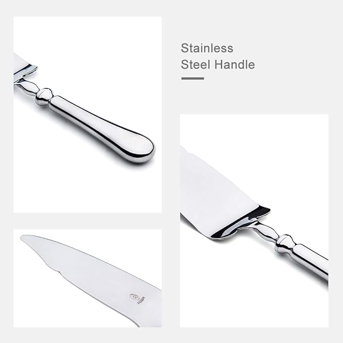 2 Piece Wedding Cake Knife and Server Set,18/10 Stainless Steel Cake cutting Set Pie Server Cake