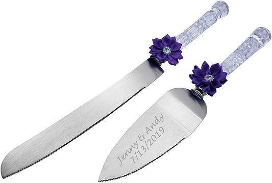 GIFTS INFINITY Personalized Wedding Cake Knife and Server Set Free Engraving - Valentine's
