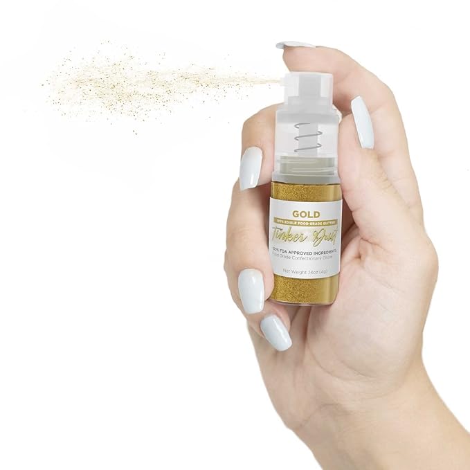 Bakell - Gold Tinker Dust (4g, 1x Mini Spray Pump) Edible Glitter for Food, Desserts, and Beverages!