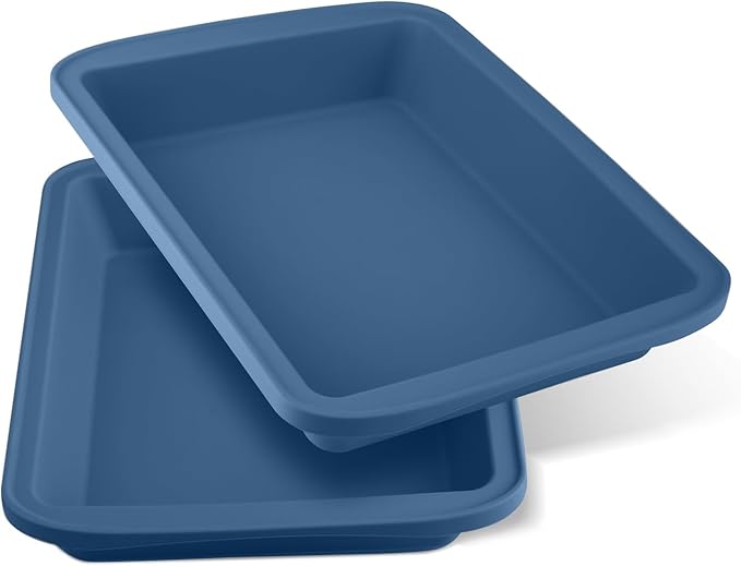 Sunsetbaby Silicone Bakeware Cake Pan, Rectangular Baking Dish with Handles, Compatible with Fancy