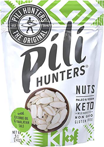 Pili Hunters - Wild Sprouted Pili Nuts, Coconut Oil and Himalayan Salt (5oz Bag) Keto/Paleo/Vegan
