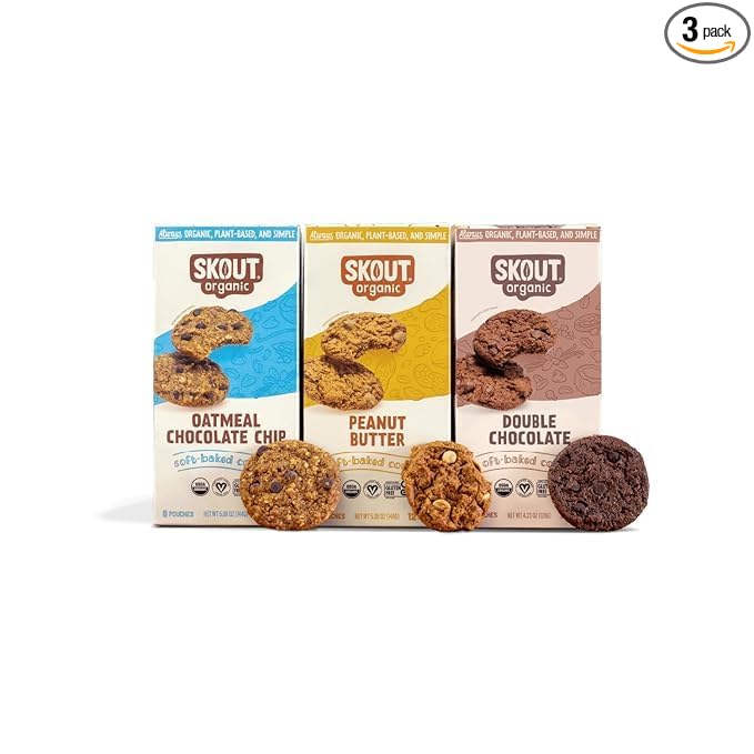 Skout Organic Soft Baked Cookie Variety Pack (3 Pack) | Soft Baked Cookies | Plant-Based | Vegan |