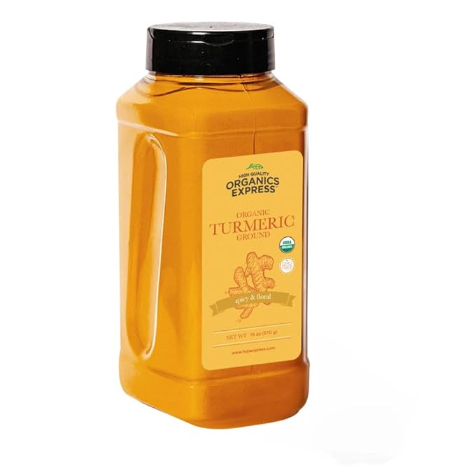 HQOExpress - USDA Certified Organic - Non GMO - Ground Turmeric Spice Powder Seasoning For Cooking