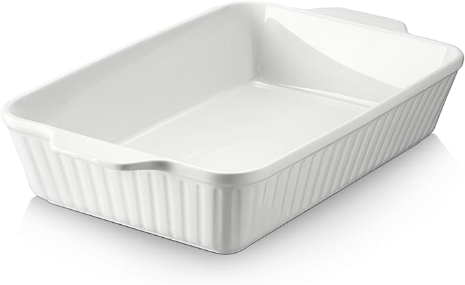 DOWAN Casserole Dish, 9x13 Ceramic Baking Dish, Large Lasagna Pan Deep for Oven, 4.2 Quarts Baking