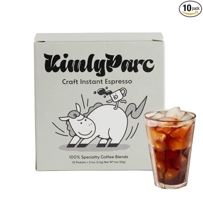 KimlyParc Craft Instant Espresso 100% Specialty Beans Medium Dark Roast Enjoy Hot or Cold 10