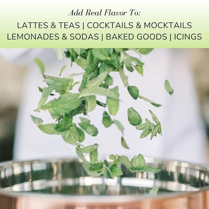 Sonoma Syrup Co. Mint Infused Simple Syrup 12.7 fl oz | for Coffee, Cocktails, and Cooking | Hand