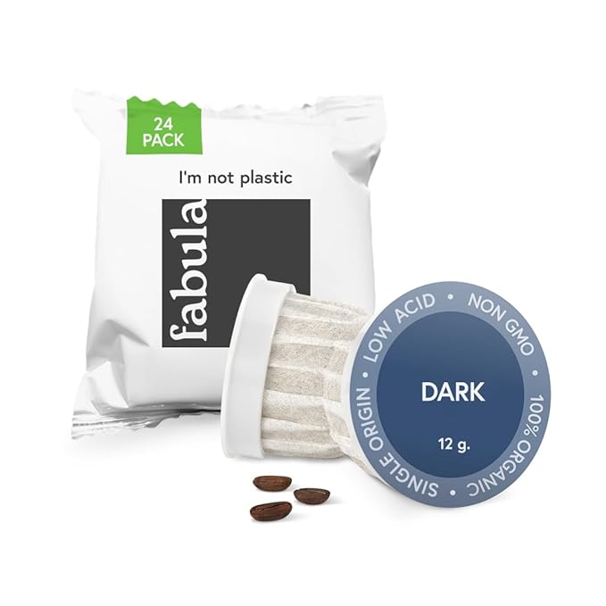 Fabula Coffee Pods Dark Roast - Low Acid - Single Origin - Mold Free - Non-GMO - Fair Trade - Kcup