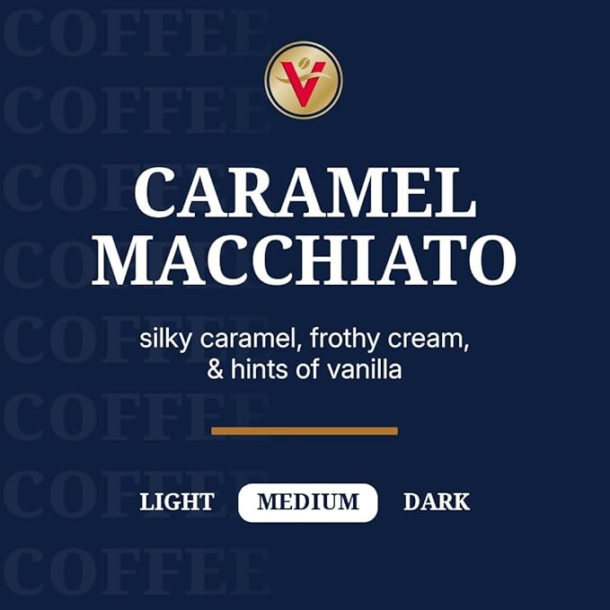 Victor Allen's Coffee Caramel Macchiato Flavored, Medium Roast, 42 Count, Single Serve Coffee Pods