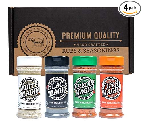 Mis Rubins Magic Seasoning Variety Pack - Black Magic, White Magic, Creole Magic, Fish Seasoning |