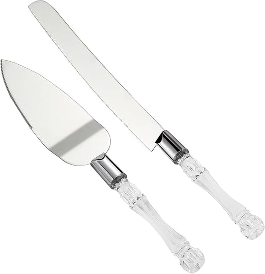 AW BRIDAL Cake Knife and Server Set for Wedding Stainless Steel Cake Knife Cutter Slicer Cake