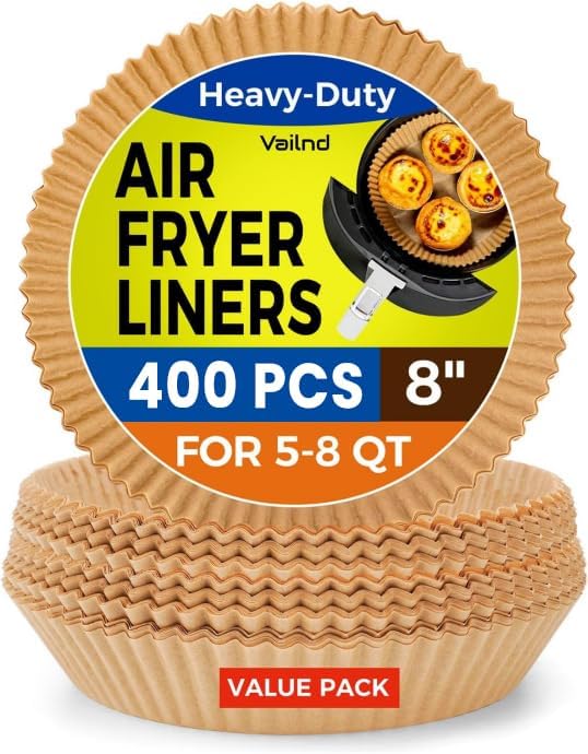 400Pcs Air Fryer Paper Liners Disposable, 8 Inch Max Xl Large Cooker Air Fryer Disposable Paper