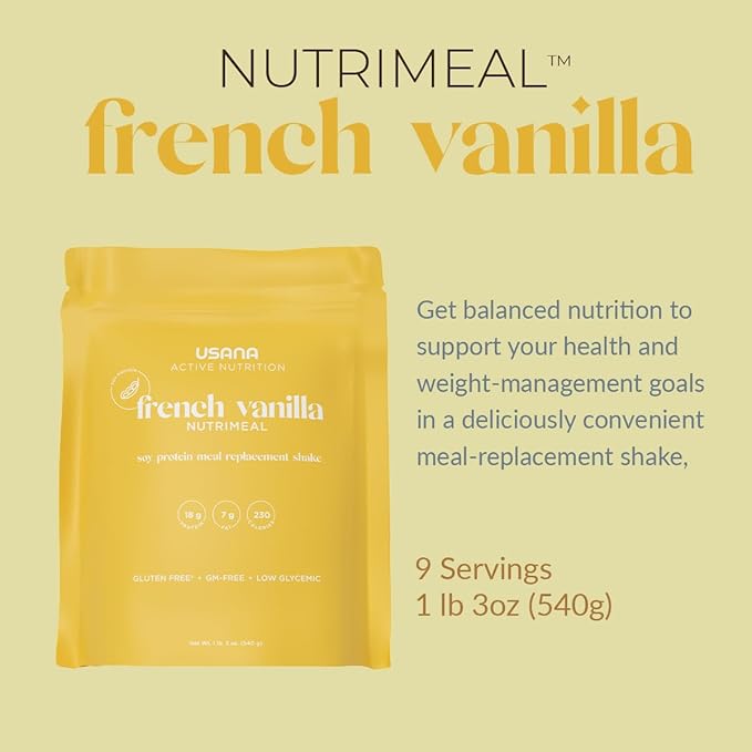USANA Nutrimeal Meal Replacement Shake - French Vanilla - NON-GMO - Gluten Free - Low Glycemic