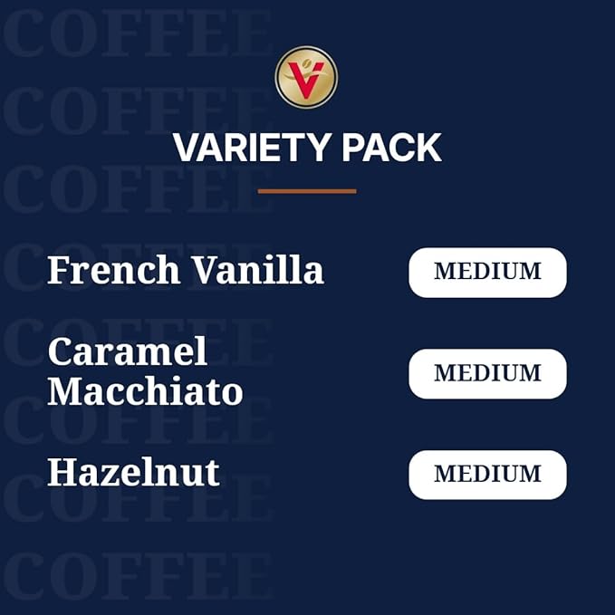 Victor Allen's Coffee Variety Pack (French Vanilla Flavored, Caramel Macchiato, Hazelnut), 32