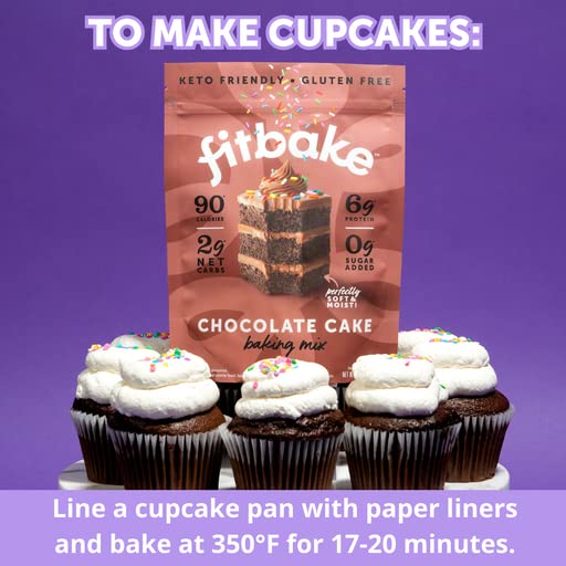 FitBake Chocolate Cake Baking Mix | 2g Net Carbs | Keto Friendly Low Carb Food | No Added Sugar