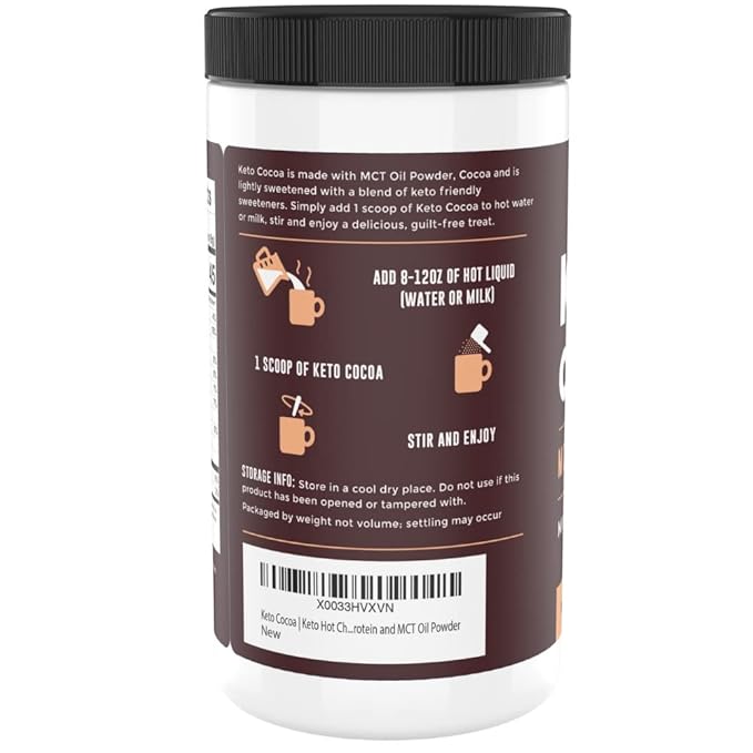 Keto Cocoa | Keto Hot Chocolate Drink Mix Powder - Sugar Free, Low Carb with Protein and MCT Oil