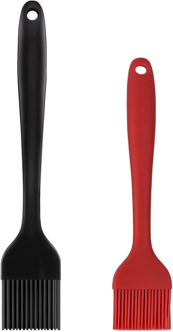 Silicone Basting Pastry Brush Set 2 Pack Heat Resistant Spread Oil Butter Sauce for BBQ Grill