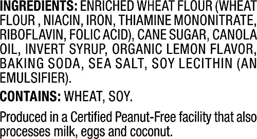 Mi-Del Lemon Snaps Cookies - Crunchy Lemon Cookies - Non-GMO Certified, 0g Trans Fat, Healthy