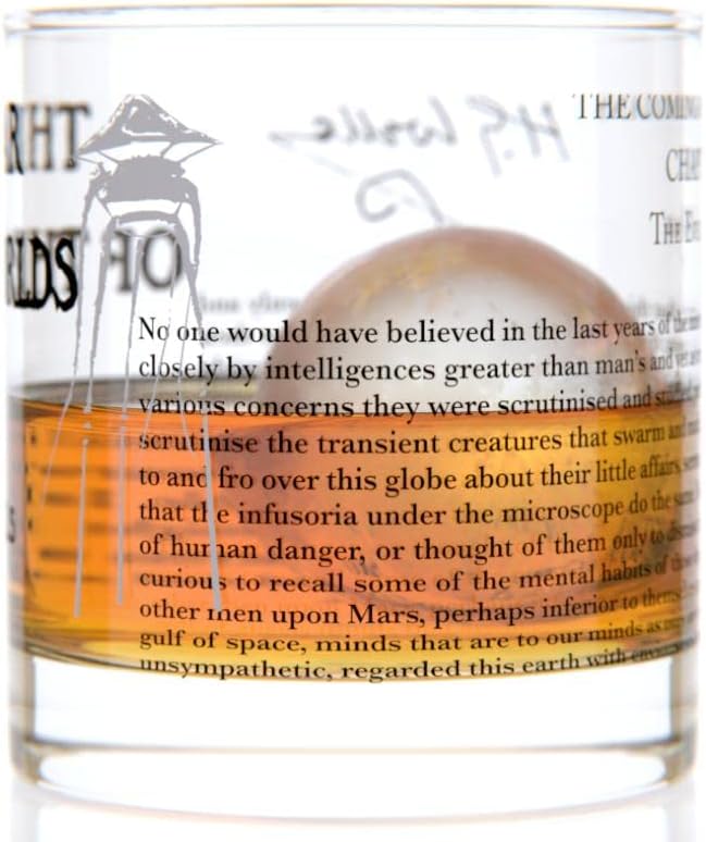 Well Told Classic Literature Rocks Glass - The War of the Worlds by H.G. Wells - Old Fashioned