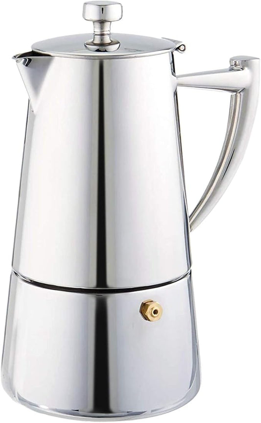 Cuisinox Moka Pot Coffee Espresso Maker – Stainless Steel Roma Stovetop Espresso Coffee Maker