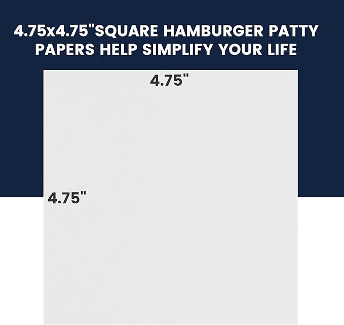 Yenmoz 500 PCS Hamburger Patty Paper White Square Parchment Paper Non-Stick Food Grade Burger Paper