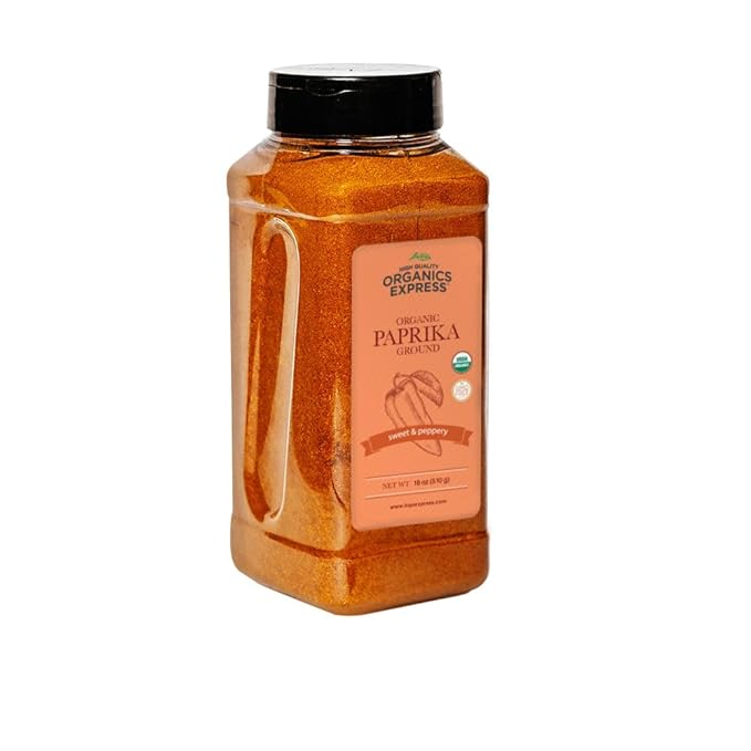 HQOExpress Organic Paprika ??Non GMO, Kosher, USDA Certified Organic Ground Paprika Powder ??Sweet