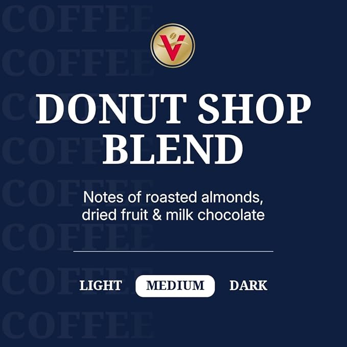 Victor Allen's Coffee Donut Shop Blend, Medium Roast, 32 Count, Single Serve Coffee Pods for Keurig