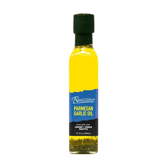 Benissimo Parmesan Garlic Herb Infused Oil, All Natural Gourmet Cooking Oil with Chef-Inspired