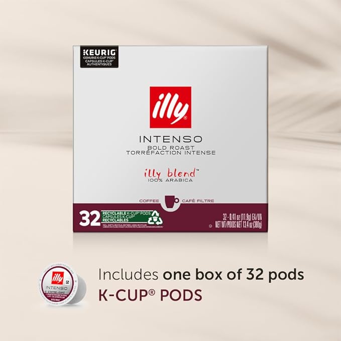 Illy Coffee K Cups - Pods For Keurig Machines – Intenso Dark Roast – Notes of Cocoa & Dried Fruit