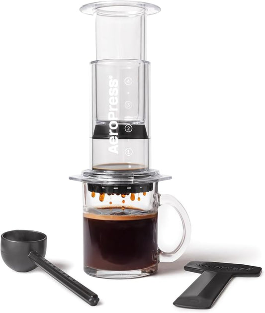 AeroPress Clear Coffee Press – 3 In 1 Brew Method Combines French Press, Pourover, Espresso, Full