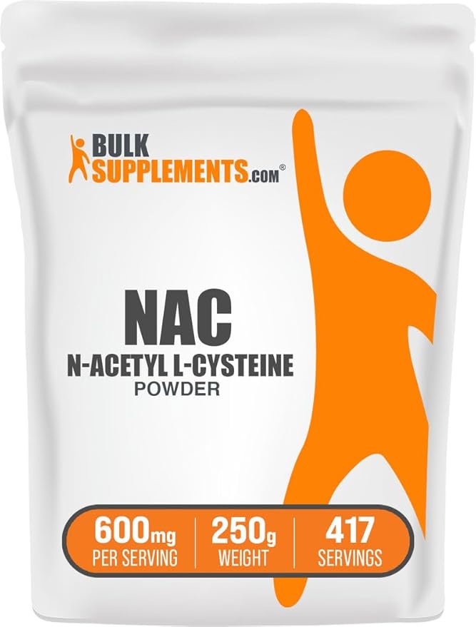 BulkSupplements.com NAC Powder - N-Acetyl Cysteine 600mg, NAC Supplement - Antioxidant Support