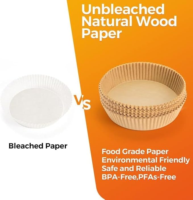 100Pcs Air Fryer Paper Liners Disposable, 8 Inch Max Xl Large Cooker Air Fryer Disposable Paper