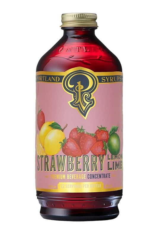 Portland Syrups Strawberry Lemon-Lime Syrup - Summer in a Glass with Tangy Citrus and Sweet