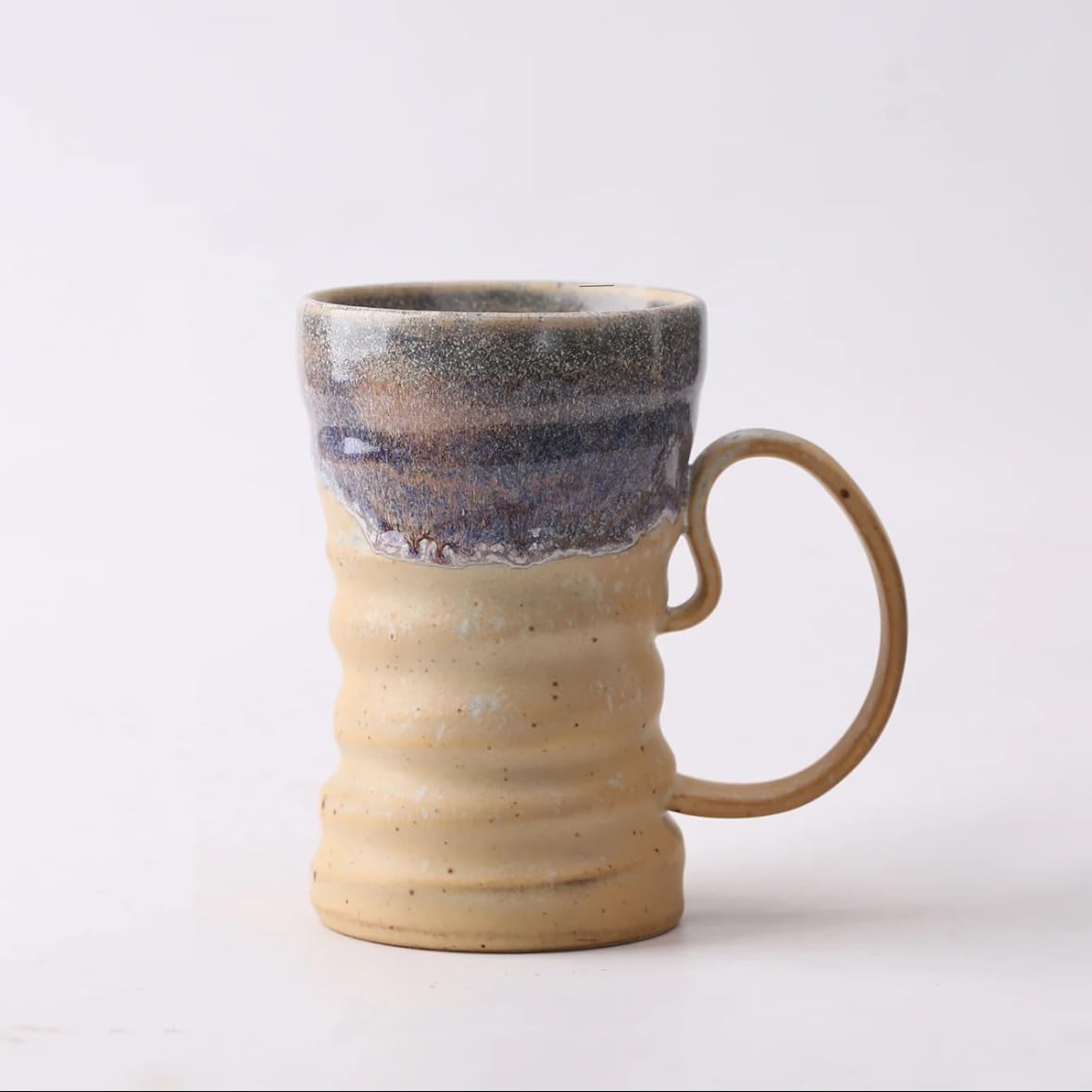17oz Large Unique Cool Tall Handmade Ceramic Coffee Mug with Comfortable Big handle, Big Pottery