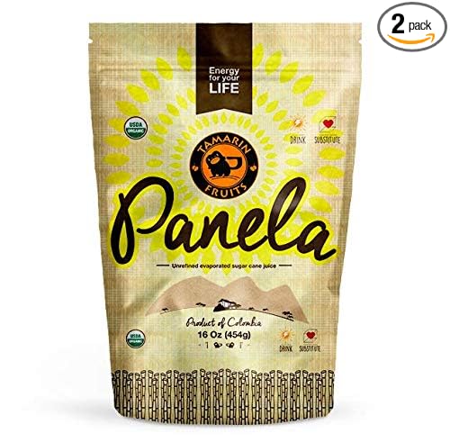 Panela - Unrefined Evaporated Sugar Cane, 1 pound (2 bags)