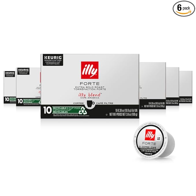 Illy Coffee K Cups - Pods For Keurig Machines – Forte Dark Roast – Toasted Bread & Dark Chocolate