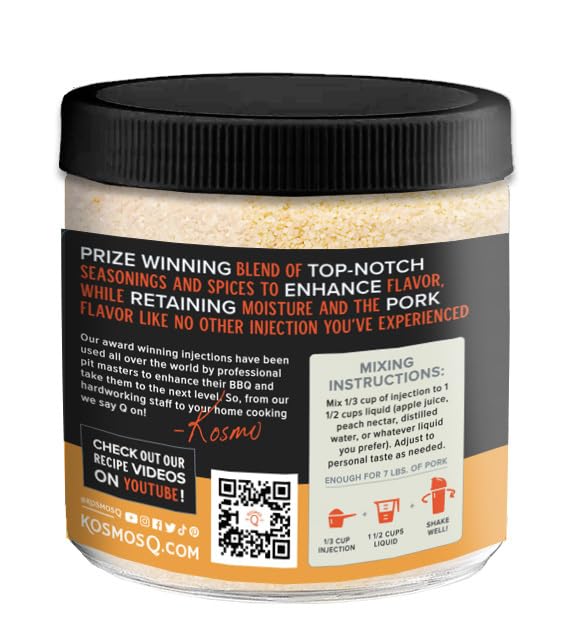 Kosmos Q Original BBQ Pork Injection, Meat Marinade for Pulled Pork, Chops, Ribs, Tenderloin &