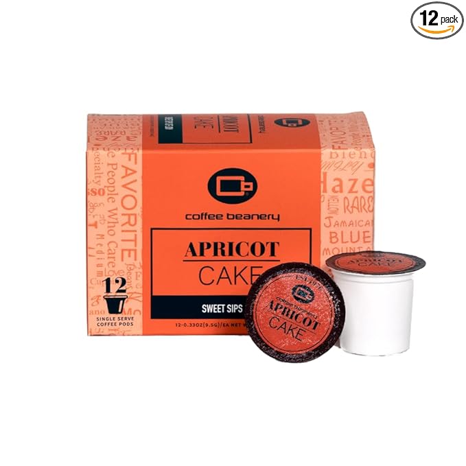 Apricot Cake Coffee Pods by Coffee Beanery | 12ct Flavored Coffee Pods Medium Roast Coffee Pods|