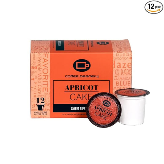 Apricot Cake Coffee Pods by Coffee Beanery | 12ct Flavored Coffee Pods Medium Roast Coffee Pods|